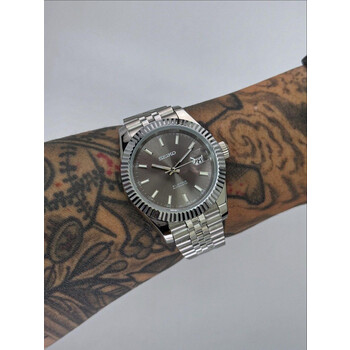 Custom Seiko Mod • Rhodium Grey Datejust Automatic • 41mm